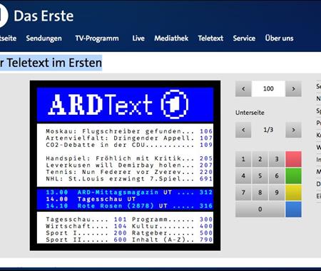 Der Teletext im Ersten - Info TV